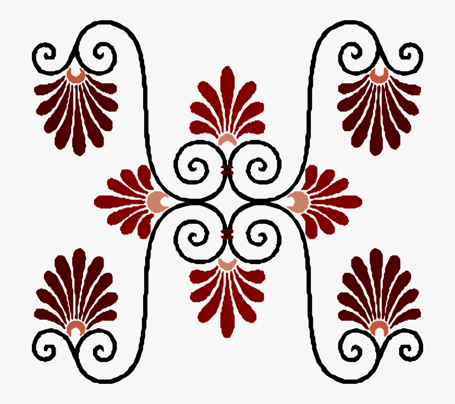 Vintage Art Deco Design - Art Deco Plant Pattern, Transparent Clipart