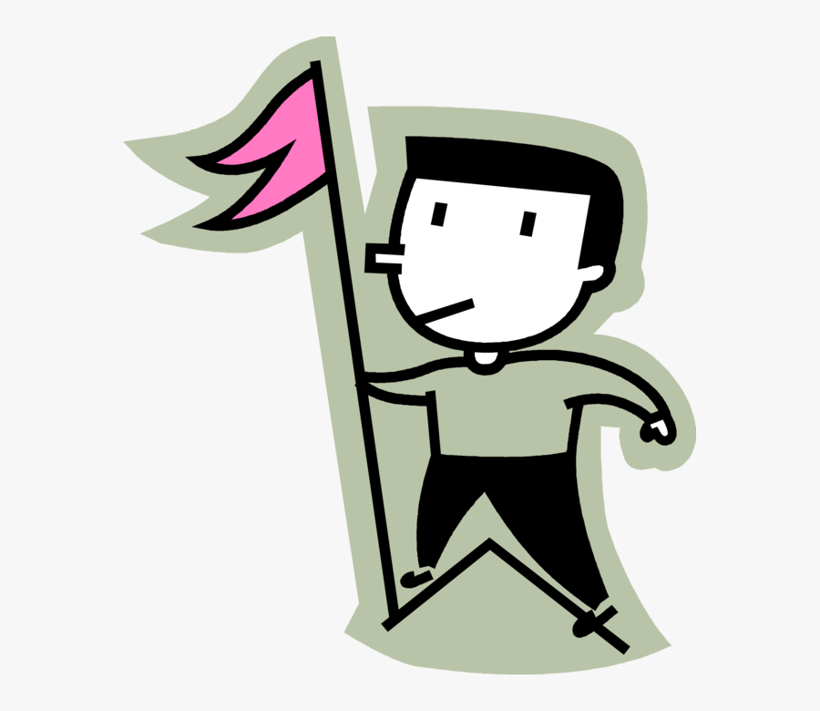 Svg Black And White Download Climber Plants Flag On - Climber With Flag Cartoon, Transparent Clipart