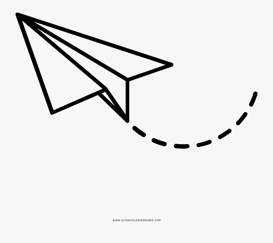 Paper Airplane Coloring Page - Avion De Papel Dibujo, Transparent Clipart