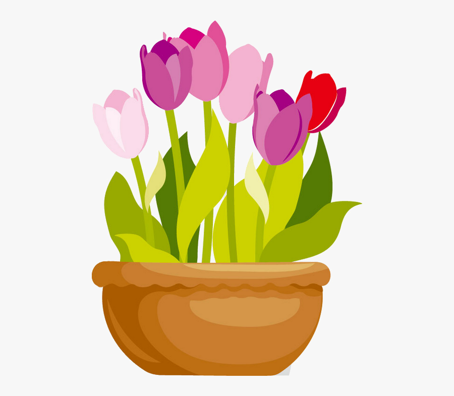 Transparent Fence Clipart - Flower In Pot Clipart, Transparent Clipart