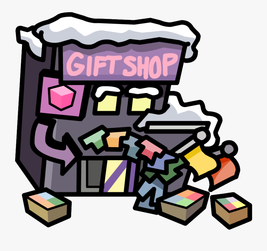 Image Outside View Of - Club Penguin Gift Shop Outside, Transparent Clipart