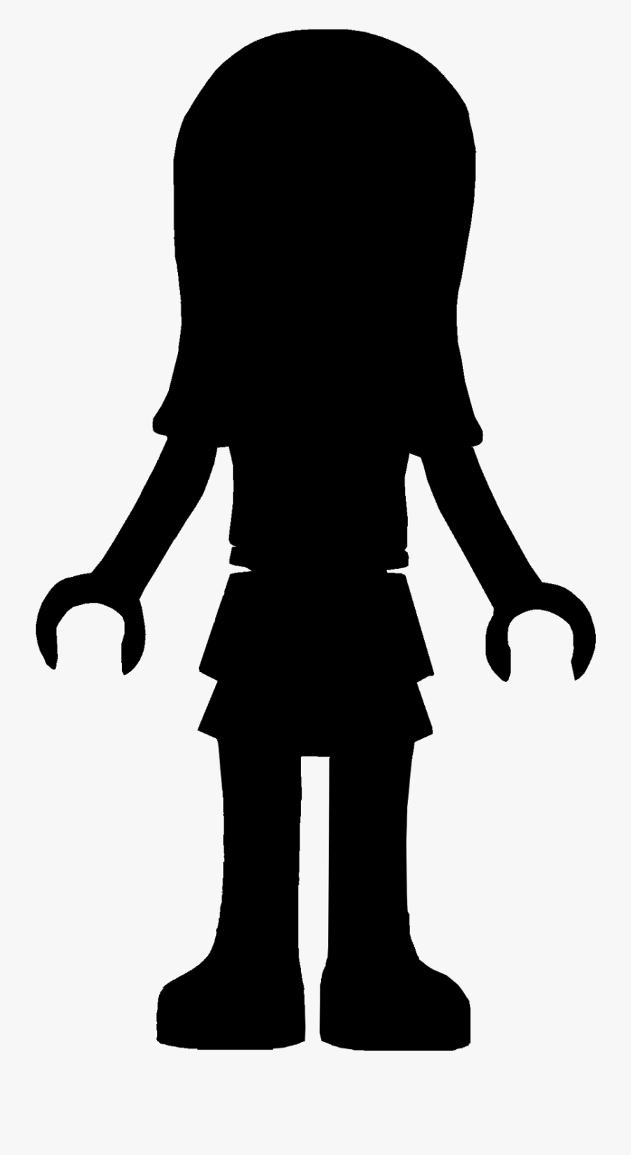 Lego Figur Silhouette Girl, Transparent Clipart