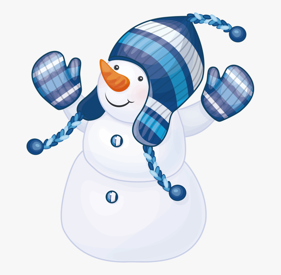 Tubes Noel Bonhommes De - Snowman With Snowflakes Clipart, Transparent Clipart