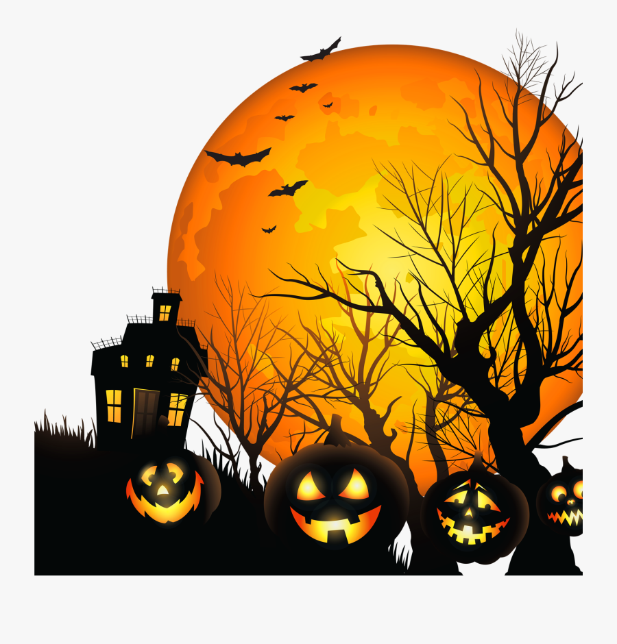 Scary Halloween Tree Background, Transparent Clipart