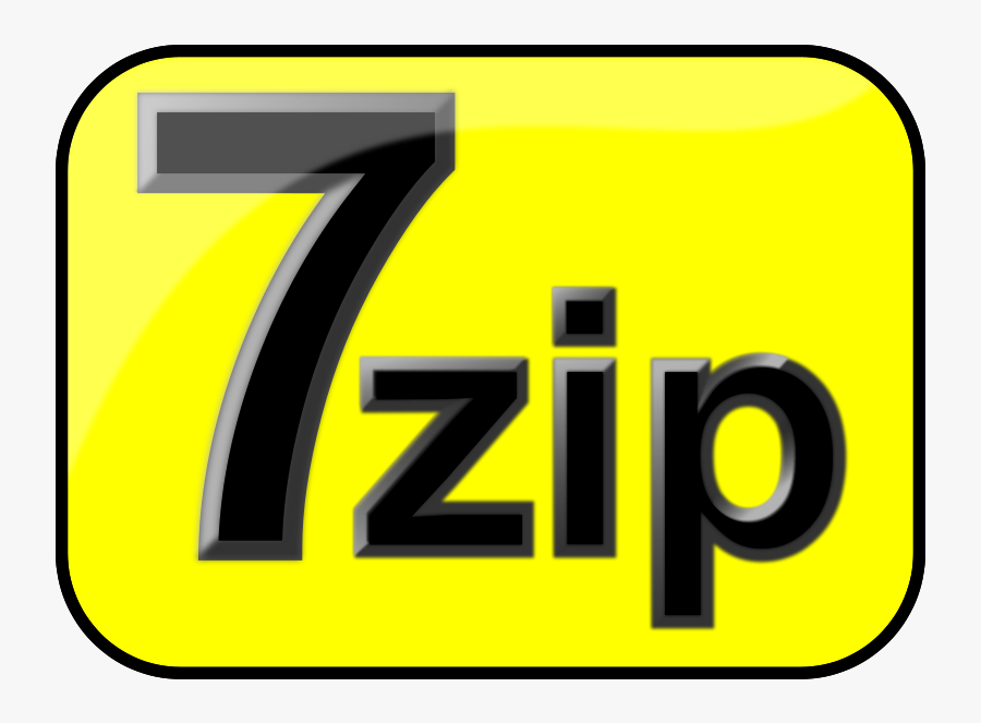 Free Clip Art "7zip Glossy Extrude Yellow - 7-zip, Transparent Clipart