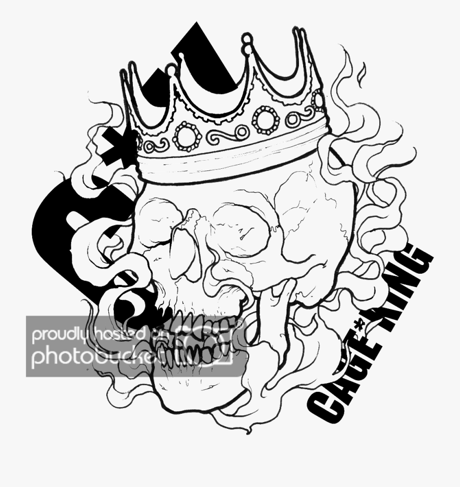 Drawing Of Skulls With Crown - Skull With A Crown Drawing, Transparent Clipart