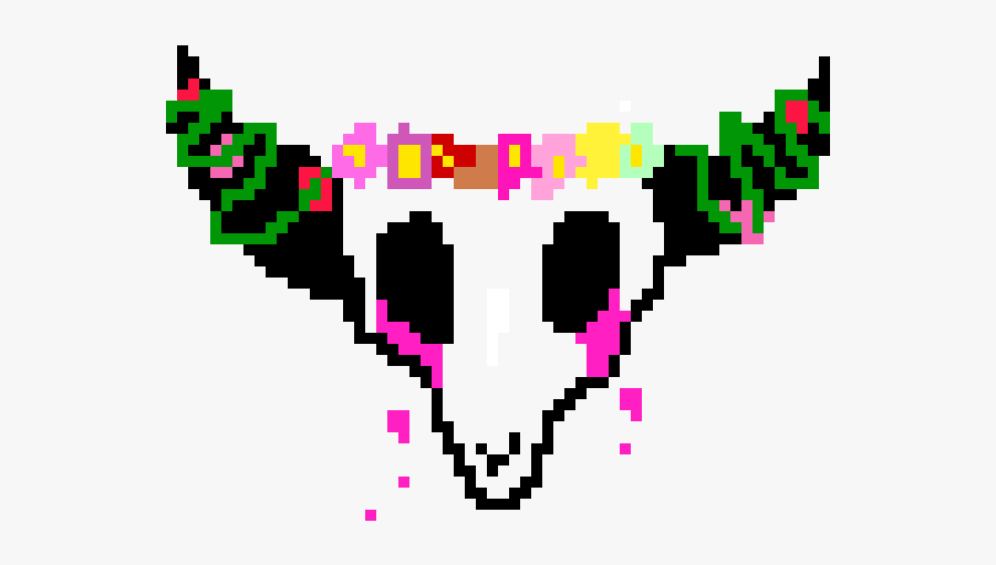 Rose Skull Pixel Art, Transparent Clipart