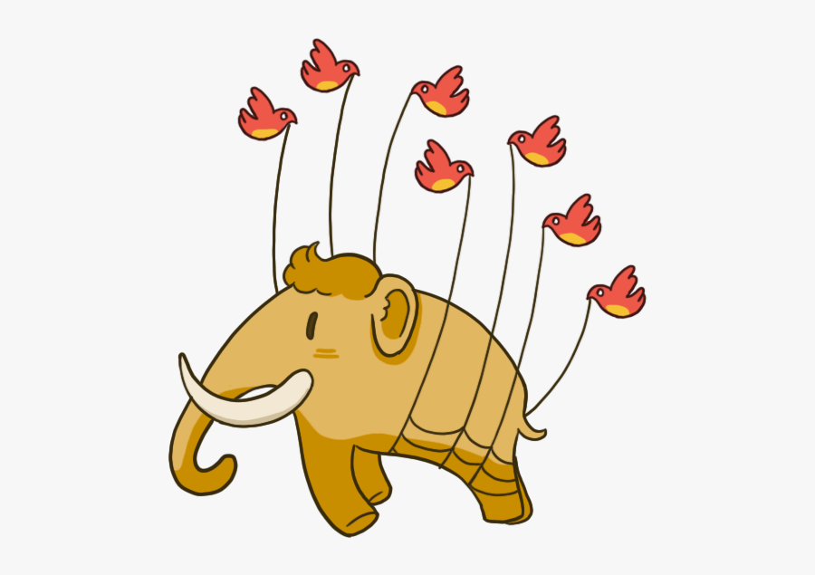 Mastodon Social Mascot, Transparent Clipart