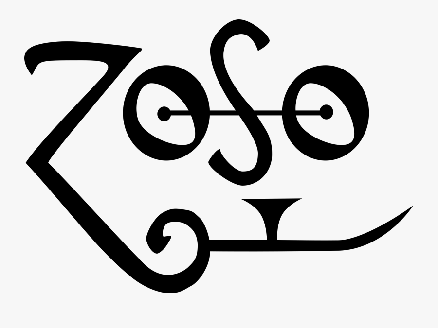 Zoso Jimmy Page Saturn Sigil - Led Zeppelin Symbols, Transparent Clipart