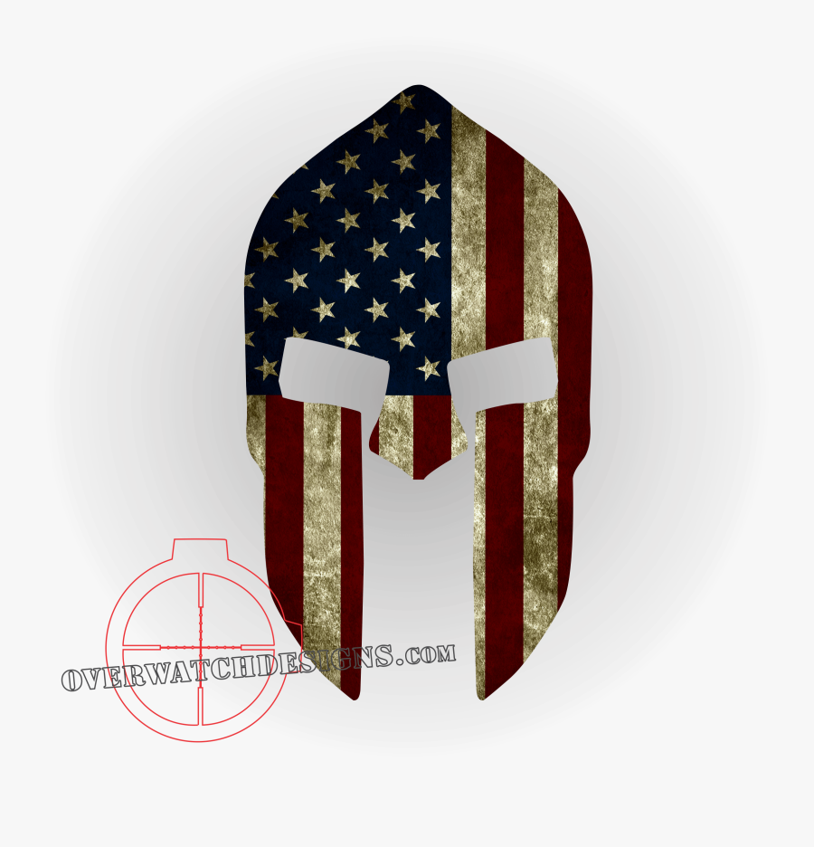 Spartan Helmet Png - American Flag Spartan Helmet, Transparent Clipart
