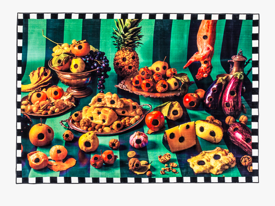 Rectangular Rug Food With Holes-0 - Seletti Wears Toiletpaper Tablemat, Transparent Clipart
