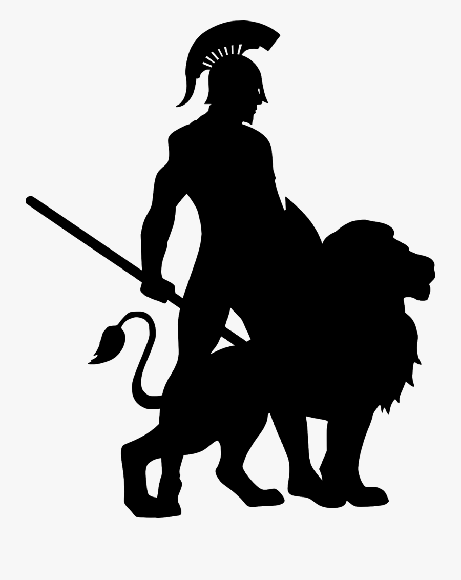 Lion Spartan Silhouette Free Picture - Silhouette Of A Warrior, Transparent Clipart