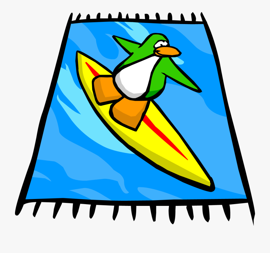 Surf Club Penguin Wiki - Beach Towel Cartoon Png, Transparent Clipart