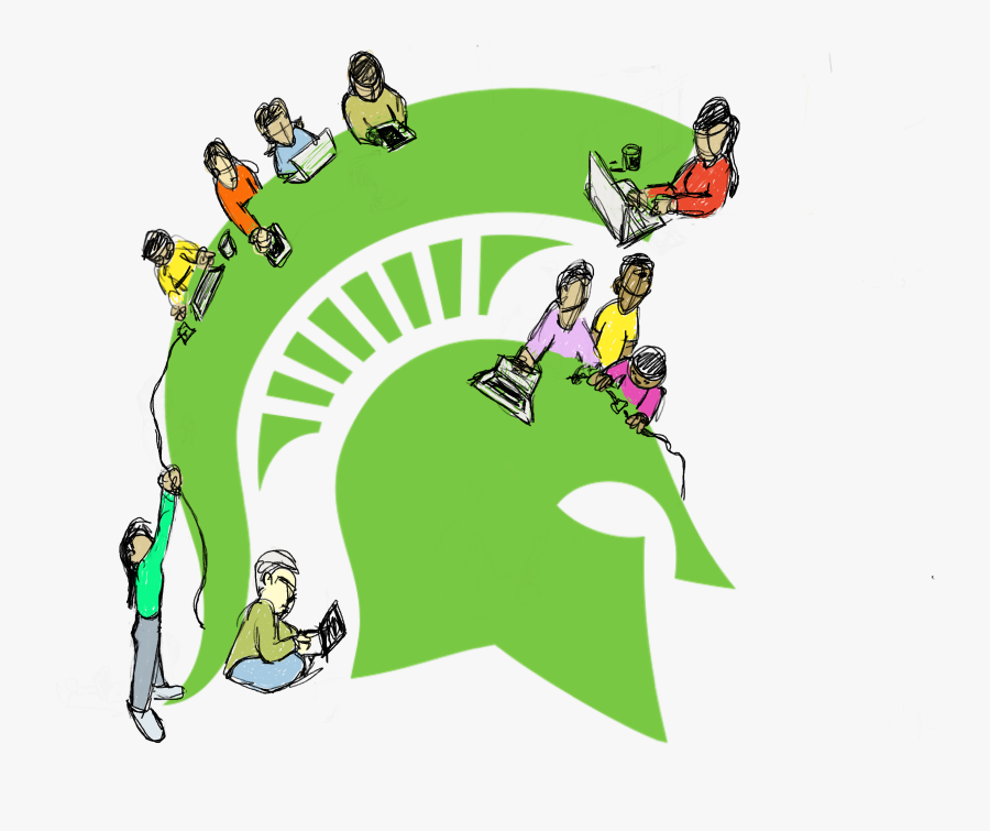 Line Art Of Spartan Helmet - Michigan State University Logo Png, Transparent Clipart