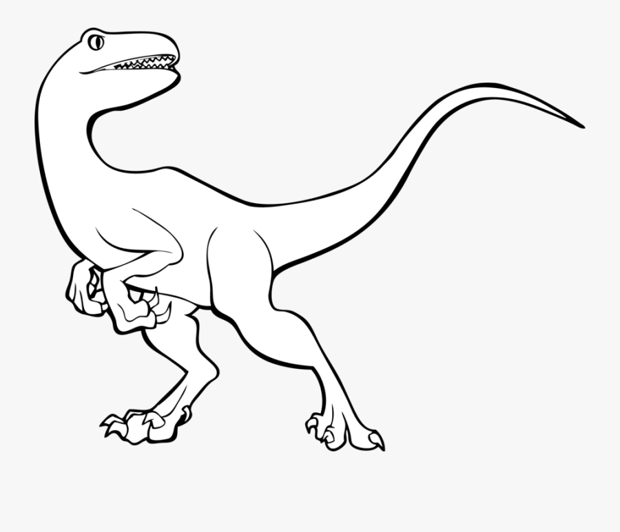 Clip Art Collection Of Free Dinosaurs - Dinosaur Drawing Raptor, Transparent Clipart