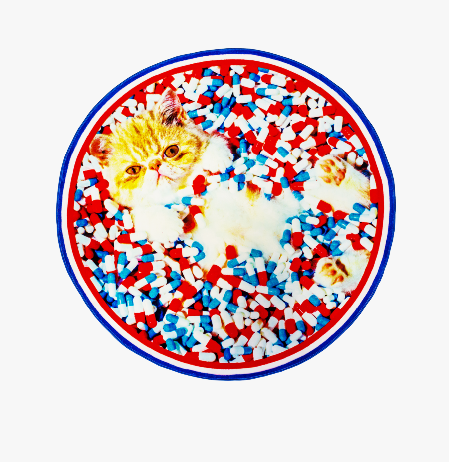 Round Rug Cat-0 - Toiletpapier Seletti Plate, Transparent Clipart
