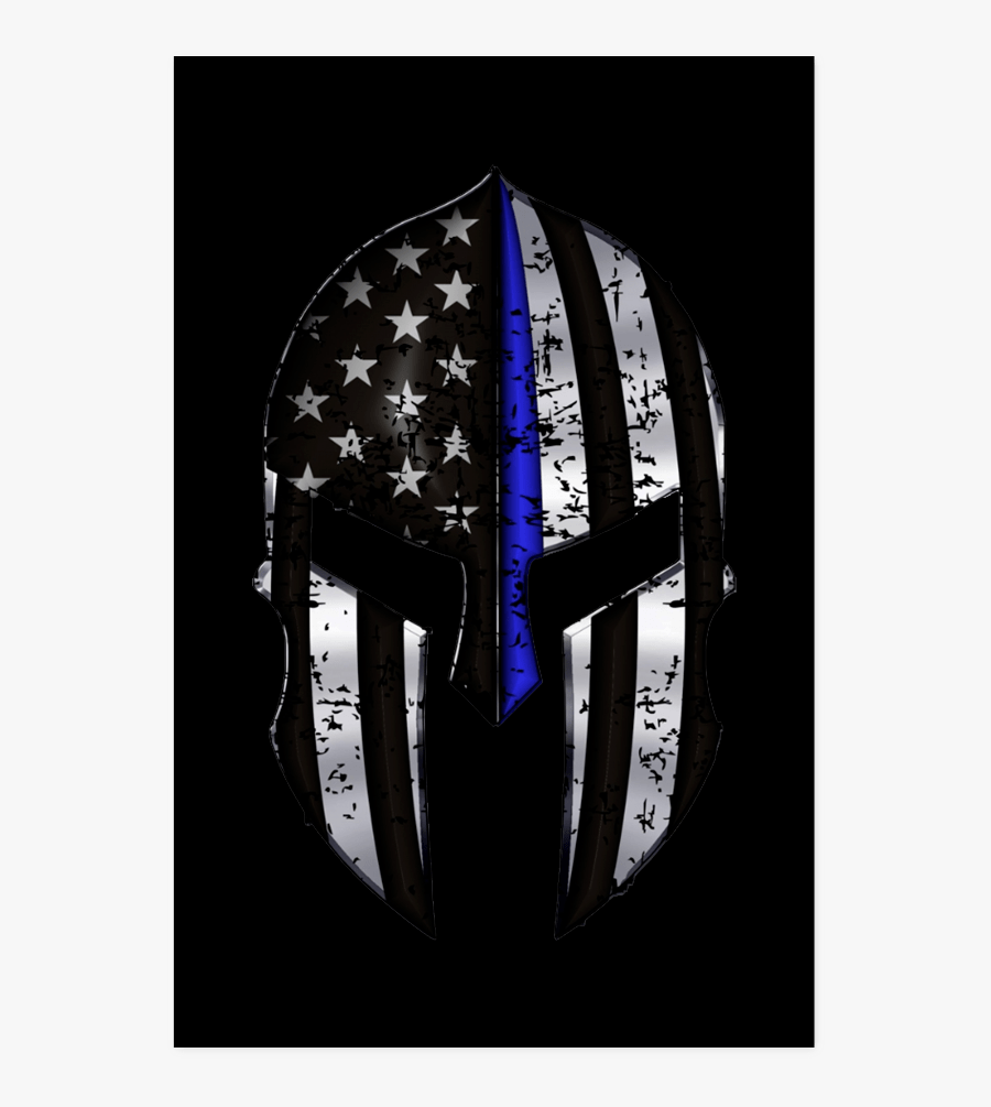 Spartan Police - Thin Blue Line Spartan, Transparent Clipart