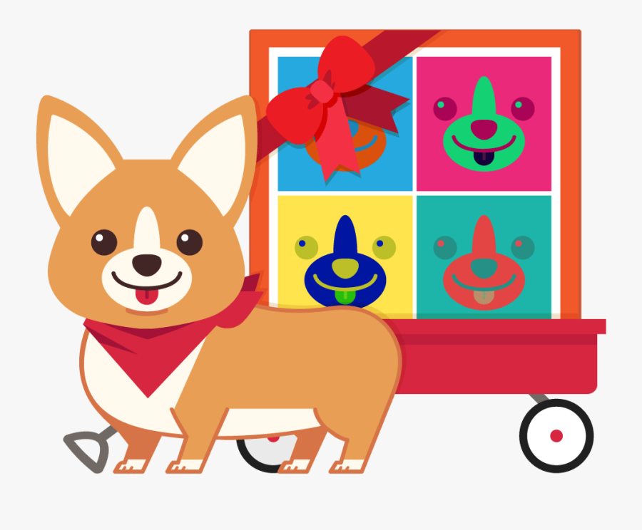 Transparent Hungry Dog Clipart - Corgi Artist Clip Art, Transparent Clipart