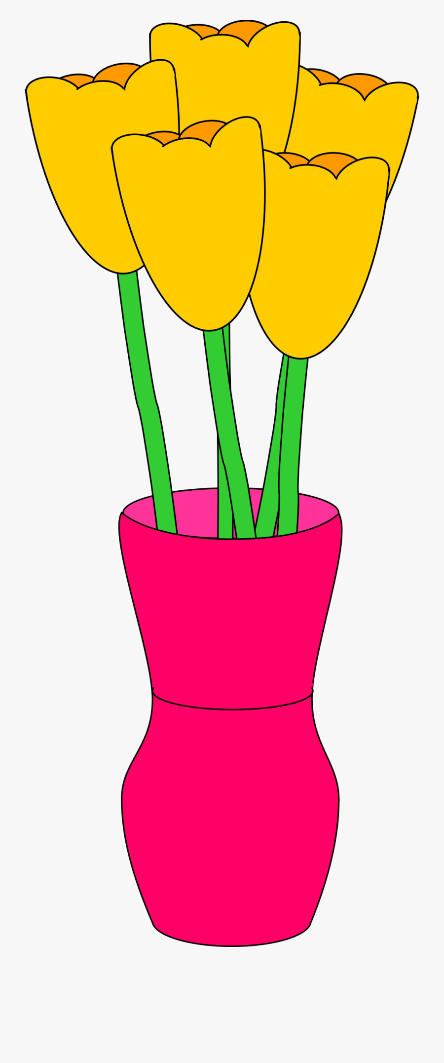 Pink Vase Of Tulips Clip Arts - Tulip In Vase Clipart, Transparent Clipart