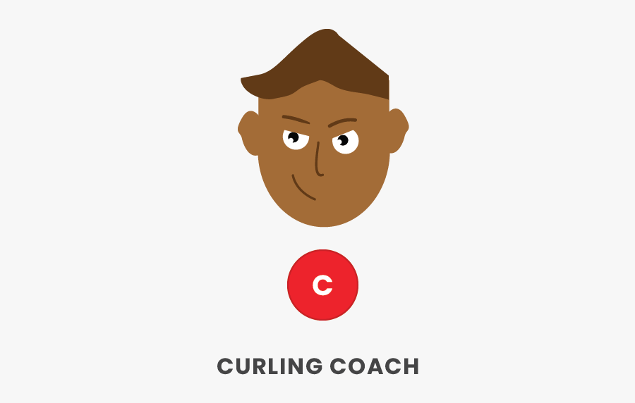 Curling Coach - Cartoon, Transparent Clipart