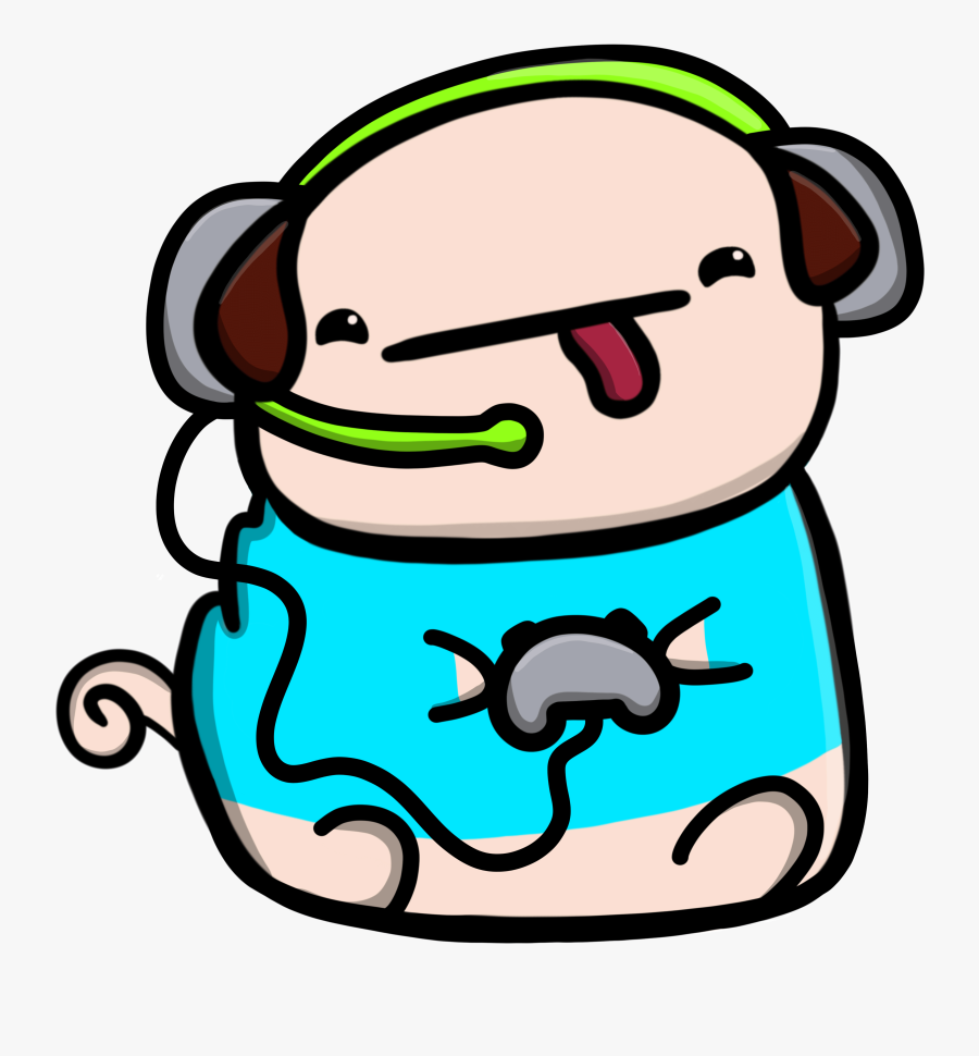 Gamer Pug 1 1n, Transparent Clipart