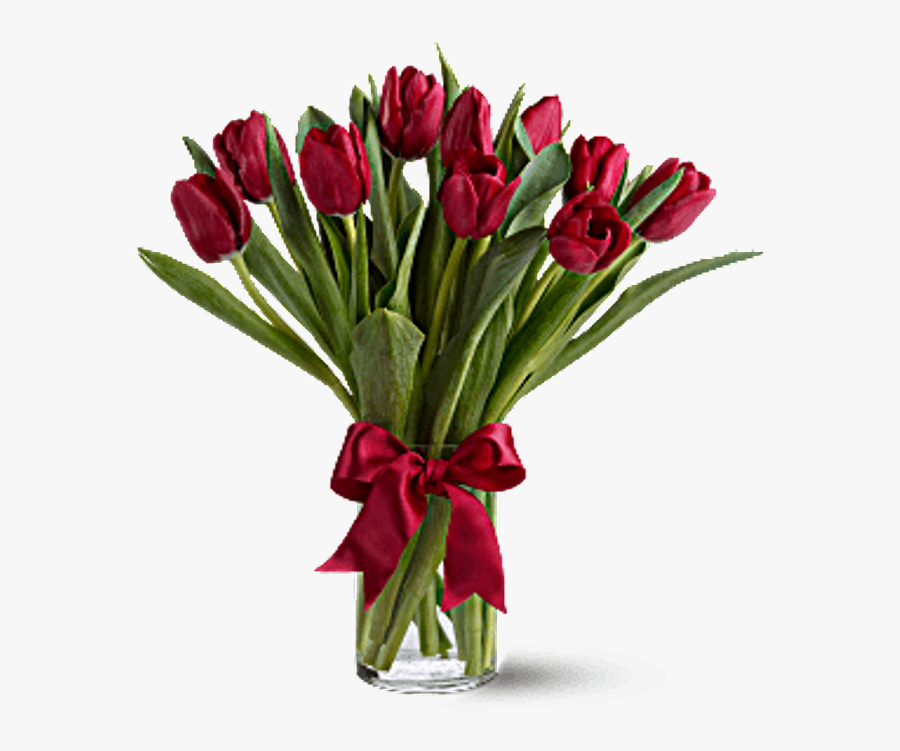 Clip Art Pictures Of Red Tulips - Red Tulips Bouquet, Transparent Clipart