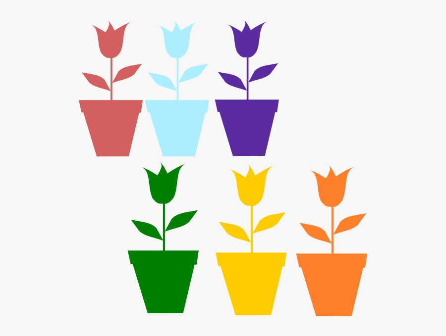 Tulips In Pot Silhouettes Svg Clip Arts - Desenho De Tulipa Amarela, Transparent Clipart