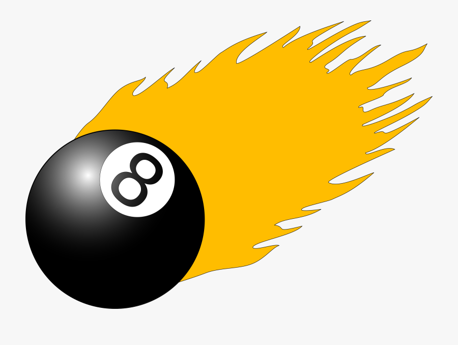 Free Vector Ball With Flames Clip Art - Pool Game Clip Art, Transparent Clipart