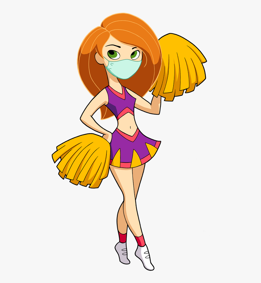 Cheerleader Kim Possible Wearing A Surgical Mask By - Kim Possible Wearing Mask, Transparent Clipart