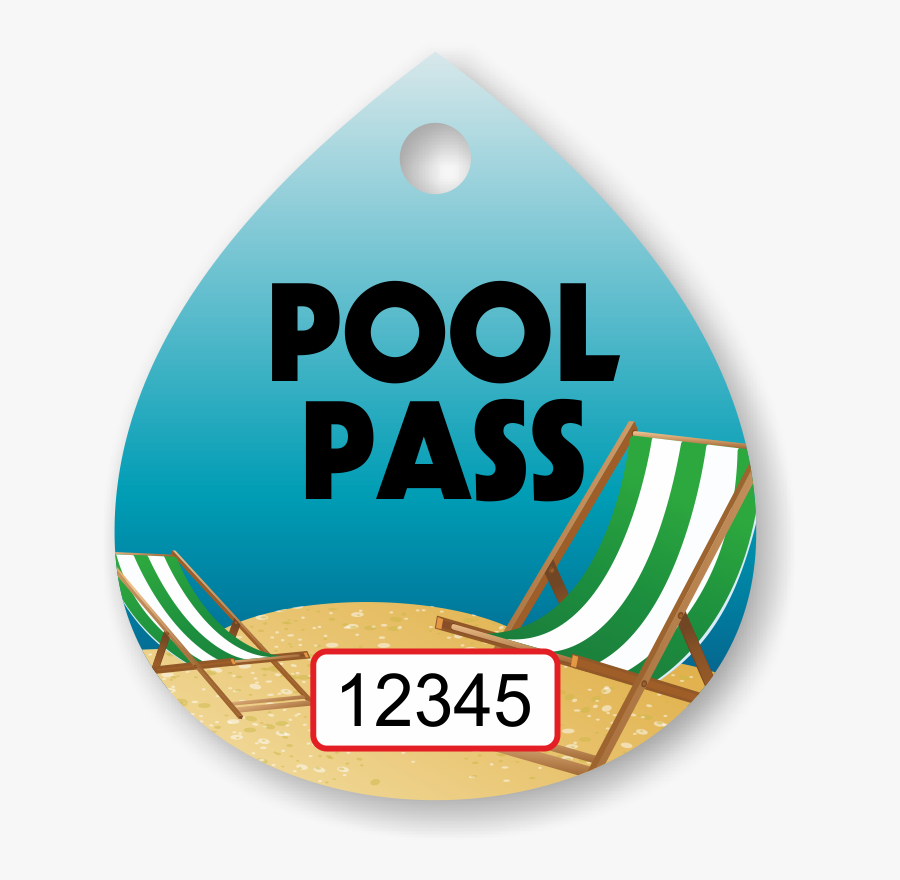 Pool Pass In Water Drop Shape, Beach Chair - Font, Transparent Clipart