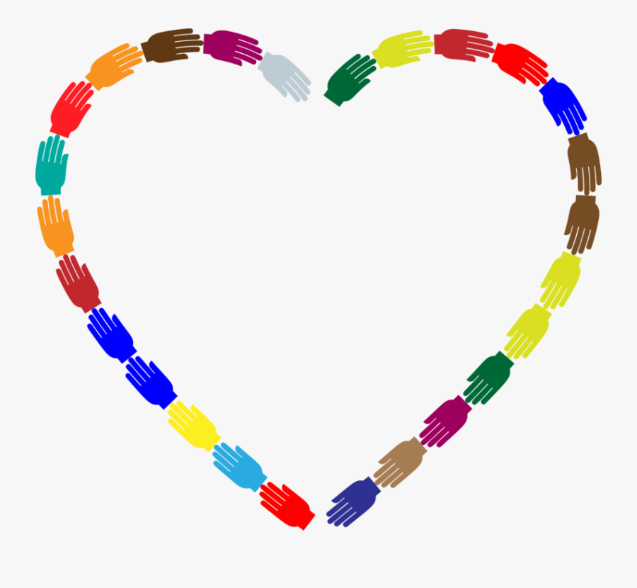 Helping Hands Heart Prismatic - Clip Art, Transparent Clipart