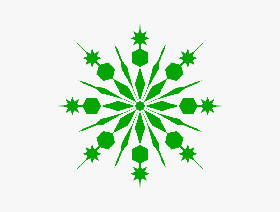 Shower Green Snowflake Clip Art At Clker - Transparent Background Snowflake Clip Art, Transparent Clipart