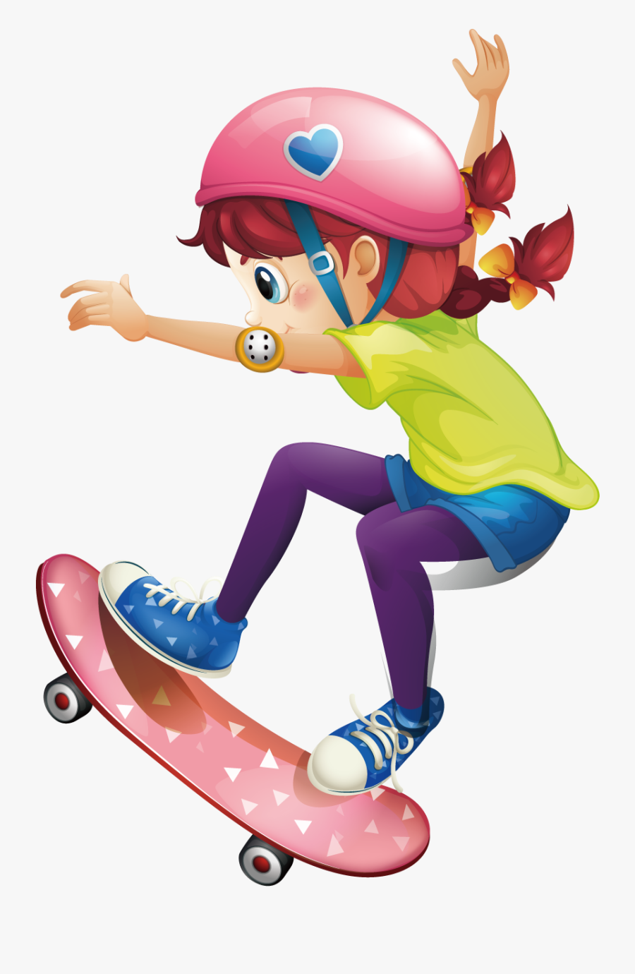 Transparent Skateboard Clipart - Clip Art Skateboard Girl, Transparent Clipart