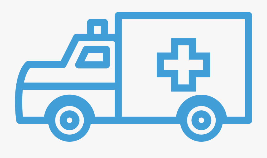 Ambulance Line Icon - First Aid Kit Vector, Transparent Clipart
