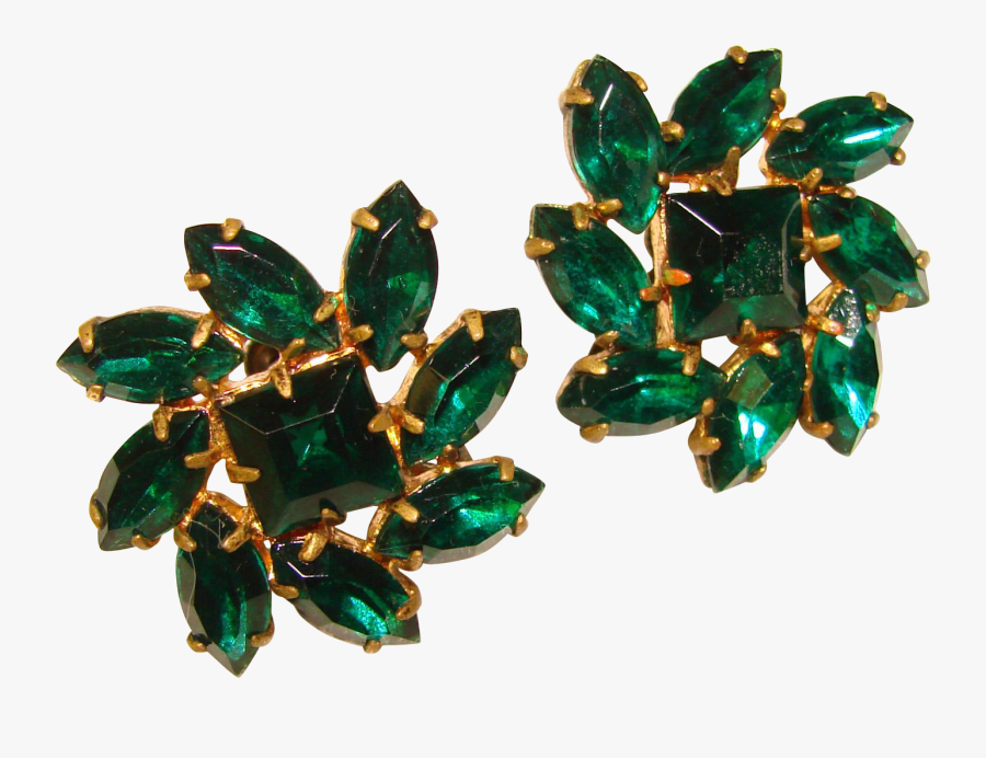 Gorgeous Czech Signed Green Rhinestone Vintage Estate - Crystal, Transparent Clipart
