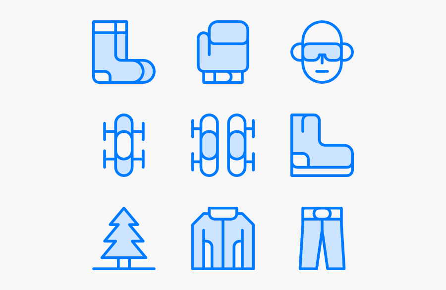 Snowboarding - History Icons, Transparent Clipart