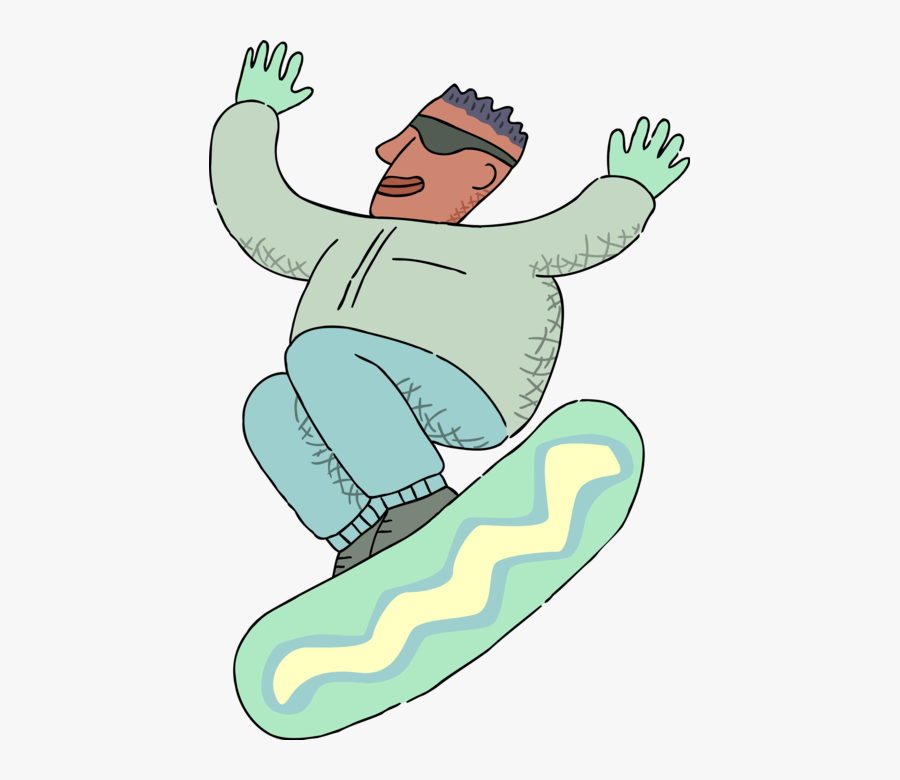 Vector Illustration Of Snowboarder Showing Off Snowboarding, Transparent Clipart