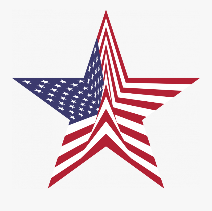 Abstract American Star And Flag Clip Art Library Collections - American Flag In A Star, Transparent Clipart