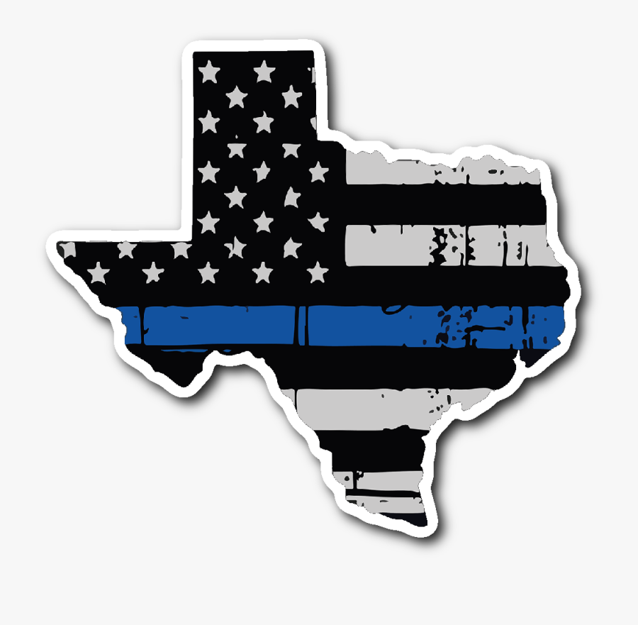 Texas Shape Thin Blue Line, Transparent Clipart