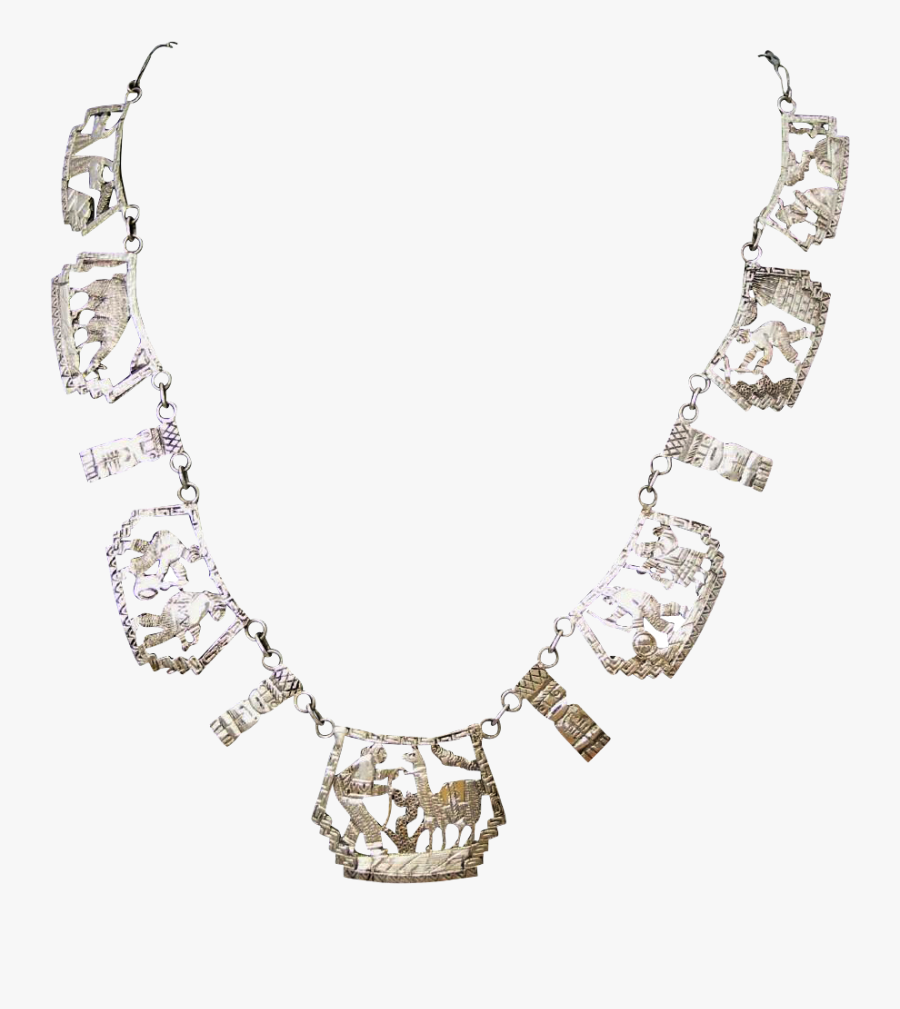 Graphic Transparent Stock Peruvian Silver Cut Work - Necklace, Transparent Clipart