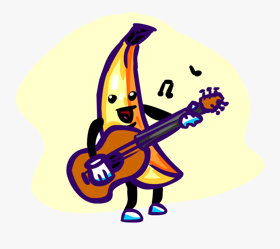 A Banana Playing The Guitar - Banana Playing Guitar, Transparent Clipart