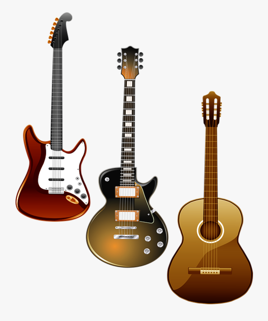 Guitars No Background Png Image 3 Guitars Image For - Electric Guitar Clipart Black And White, Transparent Clipart