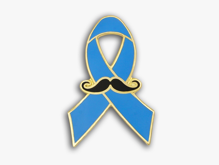 Custom Blue Ribbon Series Mustache Lapel Pin Prostate, Transparent Clipart