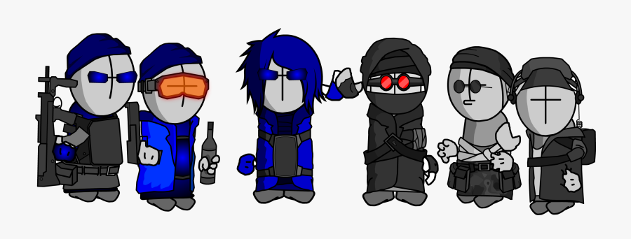 Madness Crystal Blue And Blueteam Meet Hank And Friends - Cartoon, Transparent Clipart