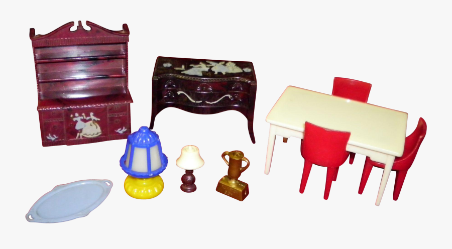 10 Piece Lot Of Doll House Furniture Renwal Plasco - Drawer, Transparent Clipart