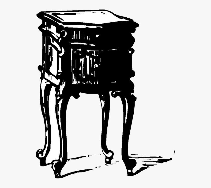 Side, Table, Vintage, Folding, Furniture, Clip Art, - Clipart Vintage Side Table, Transparent Clipart