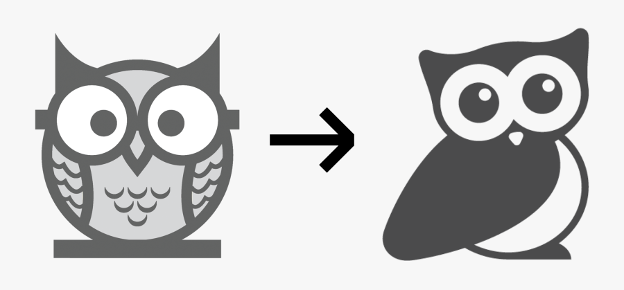 As A Favicon Or In White On Colored Backgrounds, Which - Owl Black And White No Background, Transparent Clipart