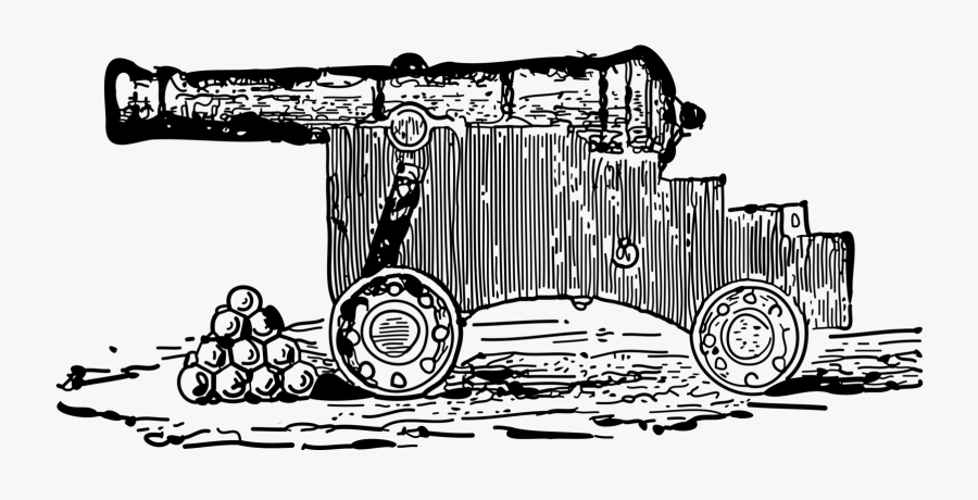 Cannon Svg Clip Arts - Gunpowder Middle Ages Drawing, Transparent Clipart