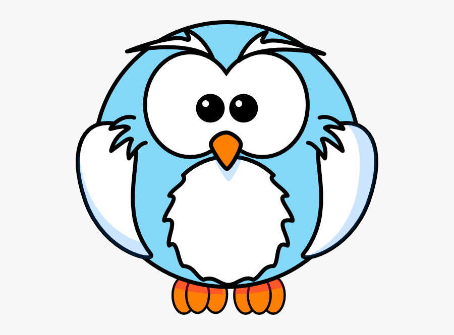 Light Blue Owl Cartoon Clip Art At Clker - Cartoon Bird Colouring Pages, Transparent Clipart