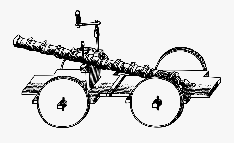 Wheel,line Art,chariot - Cannon Ancient Chinese Gunpowder, Transparent Clipart
